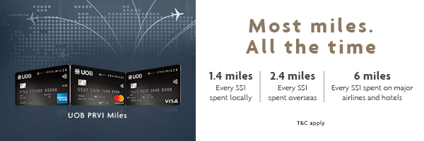 Exclusively for UOB PRVI Miles Cardmembers earn 3 miles for