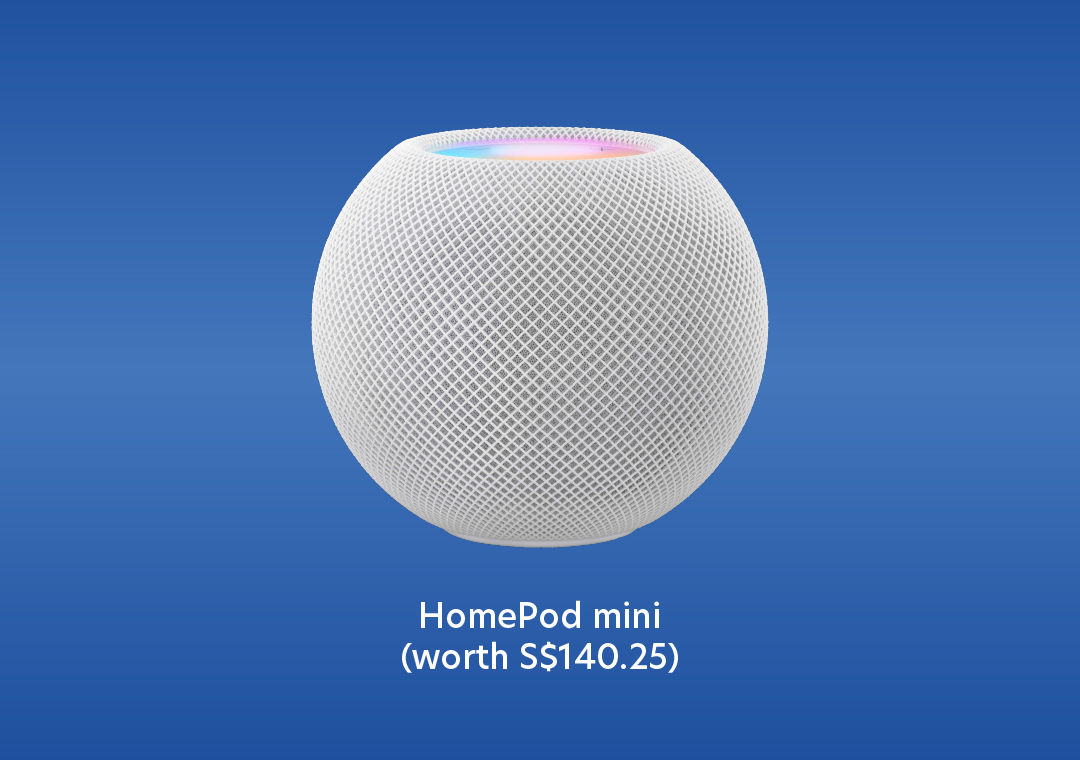 Enjoy a HomePod mini worth S$140.25 when you sign up for a UOB Visa Signature Supplementary Card!