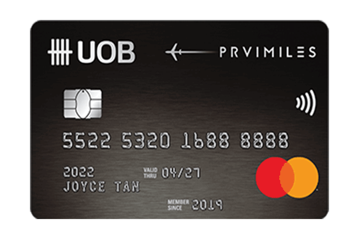 UOB PRVI Miles Cards available in AMEX, Mastercard and Visa.