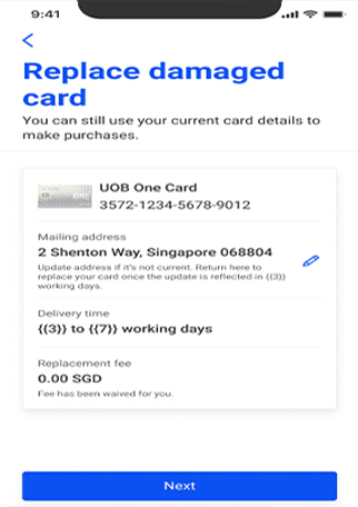 Confirm your mailing address and tap “Next”