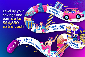 Level up your savings and earn up to S$4,630 extra cash*