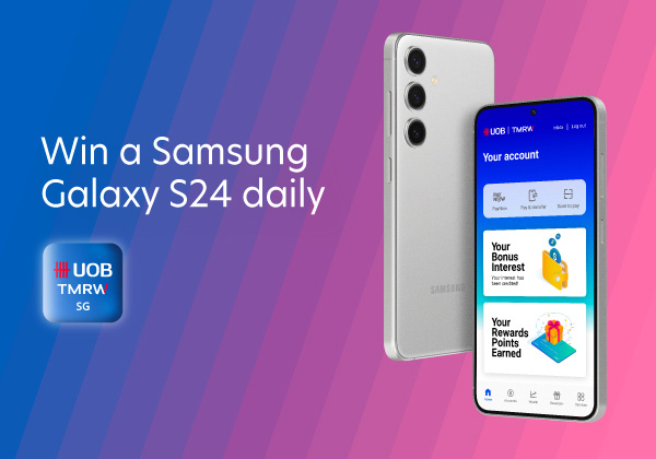 /Win a Samsung Galaxy S24 daily with UOB TMRW