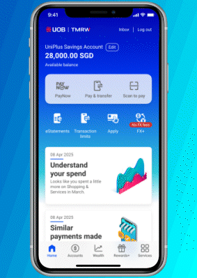 Tap ‘Wealth’ on UOB TMRW to start