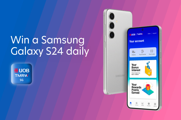 Win a Samsung Galaxy S24 daily with UOB TMRW