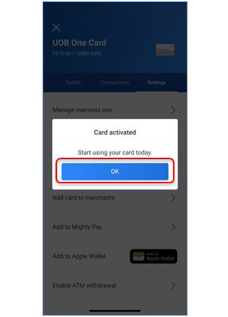 Uob How To Manage My Debit Or Credit Card Activate Cancel Reset Link Card To Accounts